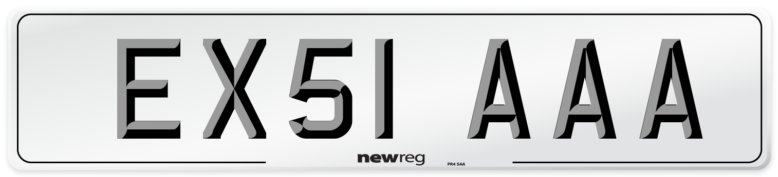 EX51 AAA Number Plate from New Reg